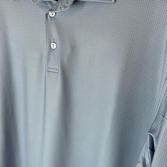 Peter Millar Short Sleeve‎ Light Blue Polo with White Polka Dots Men’s Size XL - Picture 5 of 8